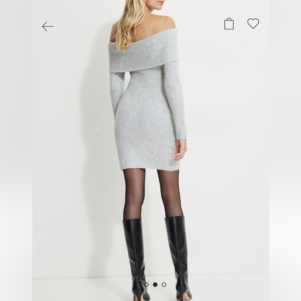 Dynamite Light Gray One Shoulder Dress